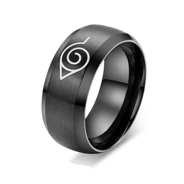Vnox anime naruto ring black stainless steel mens ring party accessories