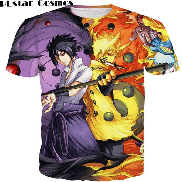 Naruto Kyuubi Uchiha Sasuke Prints tshirts Men Women 3D t shirt