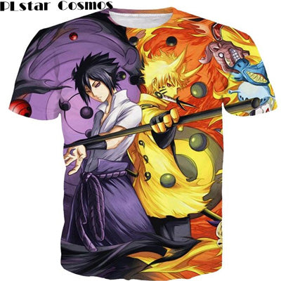 Naruto Kyuubi Uchiha Sasuke Prints tshirts Men Women 3D t shirt
